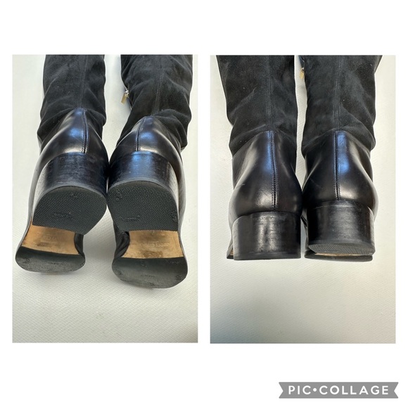 Jimmy Choo Suede and Vachetta Leather Boots Black Size 40 EUC - Picture 15 of 16